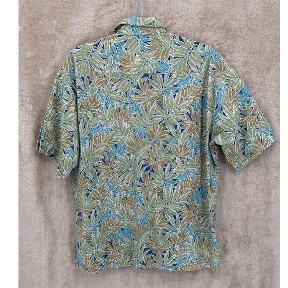 Tori Richard Shirt Mens Large Green Button Up 100% Cotton Hawaiian Tropical - Picture 3 of 8